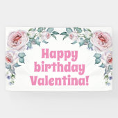 Waterverf Floral Birthday Welcome Banner (Horizontaal)