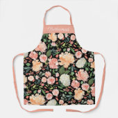 Waterverf Floral Black Bridesmaid Schort (Voorkant)