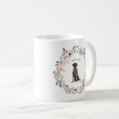 Waterverf Floral | Black Lab Dog Koffiemok (Voorkant rechts)