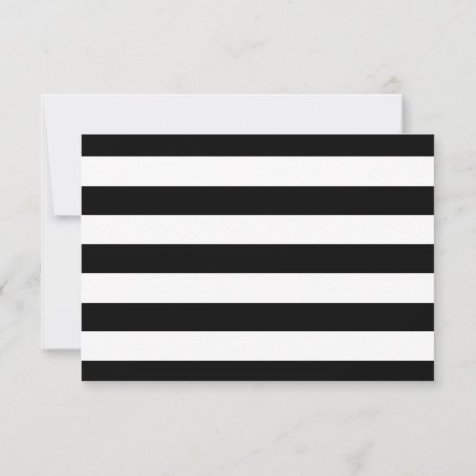 Waterverf Floral Black Stripes Bruiloft Dank u Bedankkaart (Achterkant)