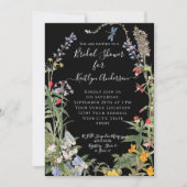 Waterverf Floral Black Vrijgezellenfeest Kaart (Voorkant)