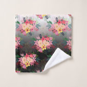  Waterverf Floral Black White Ombre Design Bad Handdoek (Wasdoekje)