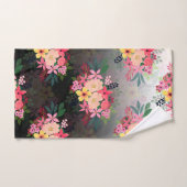  Waterverf Floral Black White Ombre Design Bad Handdoek (Handdoek)