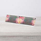  Waterverf Floral Black White Ombre Design Bureau Naambordje (Voorkant)