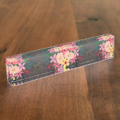  Waterverf Floral Black White Ombre Design Naambordje (Zijkant)