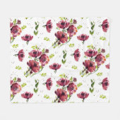 Waterverf Floral Blanket Fleece Deken (Voorkant (Horizontaal))