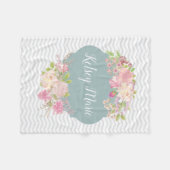 Waterverf Floral Blanket Fleece Deken (Voorkant (Horizontaal))