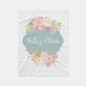 Waterverf Floral Blanket Fleece Deken (Voorkant)