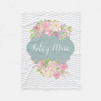 Waterverf Floral Blanket Fleece Deken