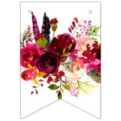 waterverf floral, blije verjaardag, BUNNING BANNER (Eerste vlag)