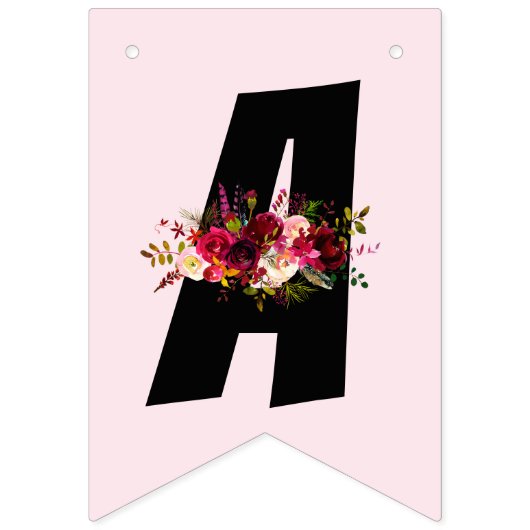 waterverf floral, blije verjaardag, BUNNING BANNER (Derde vlag)