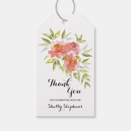 Waterverf Floral Blooms Vrijgezellenfeest Cadeaulabel