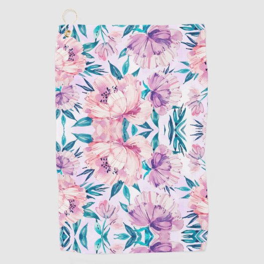 Waterverf Floral Blossom Golfhanddoek (Voorkant)
