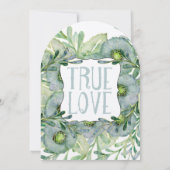 Waterverf Floral Blue en Green Wedding Kaart (Achterkant)