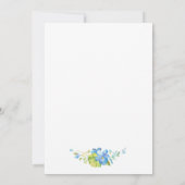 Waterverf Floral Blue Gold Baby shower Kaart (Achterkant)