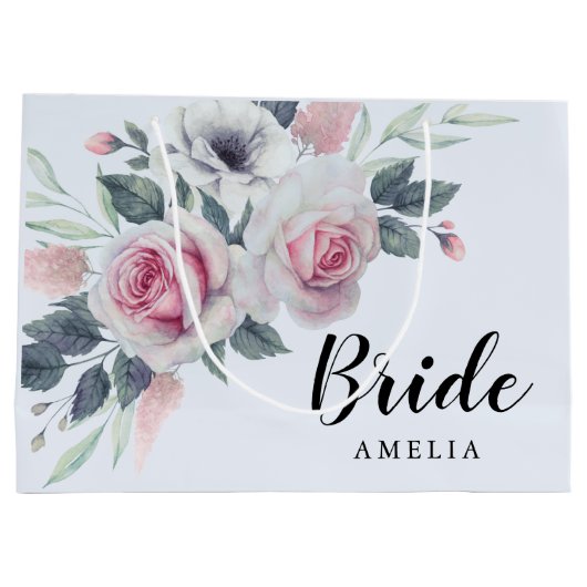 Waterverf Floral Blue Groot Cadeauzakje (Achterkant)