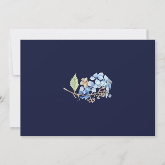 Waterverf Floral Blue Hydrangea Bridesmaid Kaart (Achterkant)