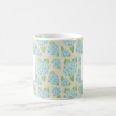 Waterverf Floral Blue Hydrangea Initiaal Monogram Koffiemok (Center)