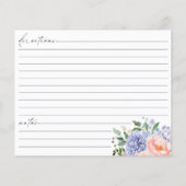 Waterverf Floral Blue Hydrangea Recept Kaart (Achterkant)