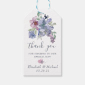 Waterverf Floral Blue Lavender Blush Modern Favor Cadeaulabel (Voorkant)