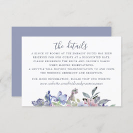 Waterverf Floral Blue Lavender Blush Modern Kaart