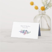 Waterverf Floral Blue Paars Blush Modern Plaatskaartje (Achterkant)