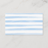 Waterverf Floral Blue Stripes Beach Registry Informatiekaartje (Achterkant)