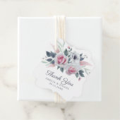 Waterverf Floral Blue Wedding Bedankjes Labels (In situ)