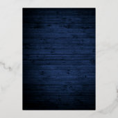 Waterverf Floral Blue Wood Weddenschap Gold Folie Uitnodiging (Achterkant)