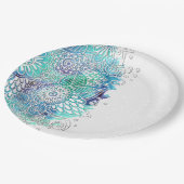 Waterverf Floral Blues Papieren Bordje (Gekanteld)