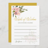 Waterverf floral Blush and Gold Advice for Bride Advieskaart (Voorkant / Achterkant)