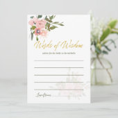 Waterverf floral Blush and Gold Advice for Bride Advieskaart (Staand voorkant)