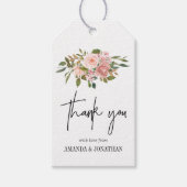 Waterverf floral Blush en Roos Gold Bedankt Cadeaulabel (Voorkant)