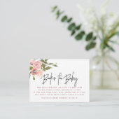 Waterverf floral Blush en Roos Gold Book Request Informatiekaartje (Staand voorkant)