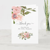 Waterverf floral Blush en Roos Gold Wedding Bedankkaart (Voorkant)
