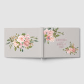 Waterverf floral Blush en Roos Gold Wedding Gastenboek (Volledig)