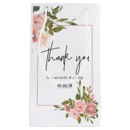 Waterverf floral Blush en Roos Gold Wedding Klein Cadeauzakje