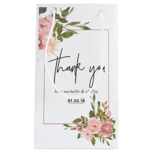 Waterverf floral Blush en Roos Gold Wedding Klein Cadeauzakje