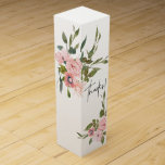 Waterverf floral Blush en Roos Gold Wedding Wijn<br><div class="desc">Trendy Blush en Roos Gold Wedding floral waterverf Wedding bedankt je wijndozen met elegante,  handgeschreven typografie die aan je specificaties aangepast kan worden.</div>