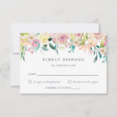 Waterverf Floral Blush Greenery Elegant RSVP Kaartje (Voorkant)