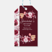 Waterverf Floral Blush Pink Burgundy Baby shower Cadeaulabel (Voorkant)