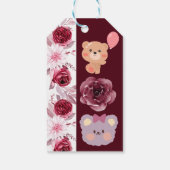 Waterverf Floral Blush Pink Burgundy Baby shower Cadeaulabel (Achterkant)