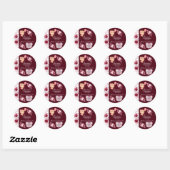Waterverf Floral Blush Pink Burgundy Baby shower Ronde Sticker (Vel)