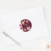 Waterverf Floral Blush Pink Burgundy Baby shower Ronde Sticker (Envelop)