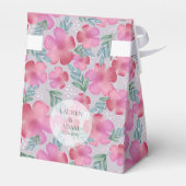 Waterverf Floral Blush Pink Dank je bruiloft Bedankdoosjes (Achterkant)