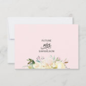 Waterverf Floral Blush Pink Vrijgezellenfeest Kaart (Achterkant)