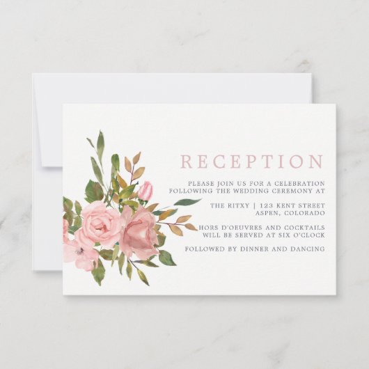 Waterverf Floral Blush Pink Weddenschap Kaart (Voorkant)