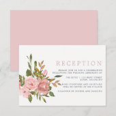 Waterverf Floral Blush Pink Weddenschap Kaart (Voorkant / Achterkant)