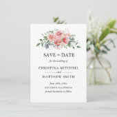 Waterverf Floral Blush Pink Wreath Save the Date (Staand voorkant)