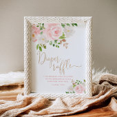 Waterverf Floral blush roze druppel raffinage Poster